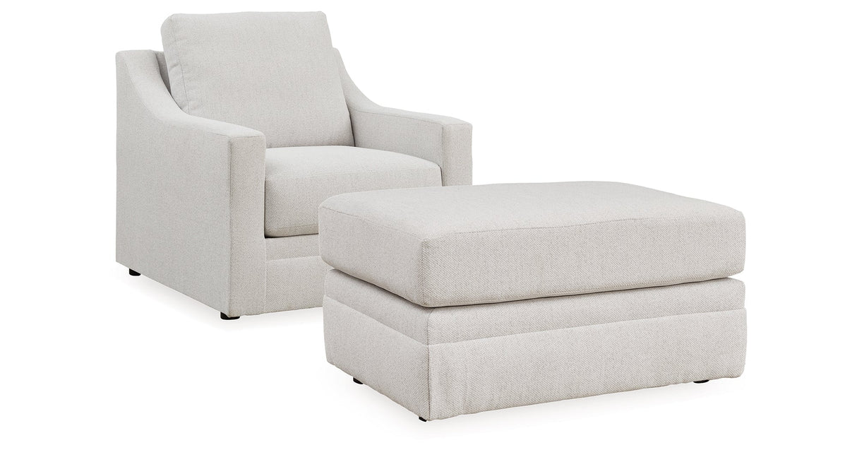 Maitelynn Chalk Chair and Ottoman by Ashley at Eve Furniture