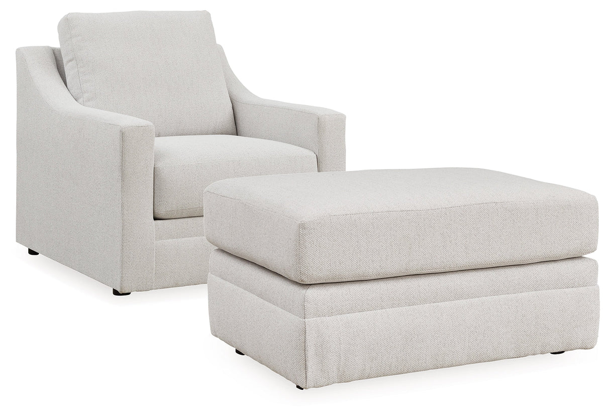 Maitelynn Chalk Chair and Ottoman by Ashley at Eve Furniture