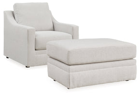 Maitelynn Chalk Chair and Ottoman by Ashley at Eve Furniture