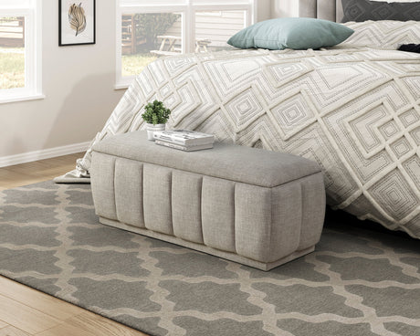 Maize Taupe Storage Bench by Homelegance at Eve Furniture