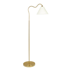 Majestic Brass Ring Base Curved Floor Lamp by Ashcroft Furniture at Eve Furniture