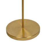 Majestic Brass Ring Base Curved Floor Lamp with Triangle White Drum Shade by Westin Decor at Eve Furniture
