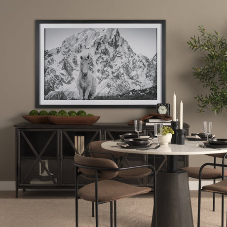 Majestic Mane - Snowscape by Matt Roseveare Framed Art Print Matted under Glass by Mercana at Eve Furniture