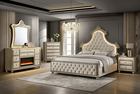 Majesty Beige 4-piece Platform Bedroom Set by Happy Homes at Eve Furniture