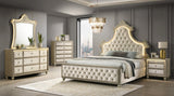 Majesty Cream Velvet Panel Bedroom Set