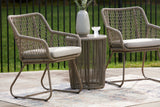 Majors Beach Beige Outdoor Table and 2 Chairs by ASHLEY FURNITURE at Eve Furniture