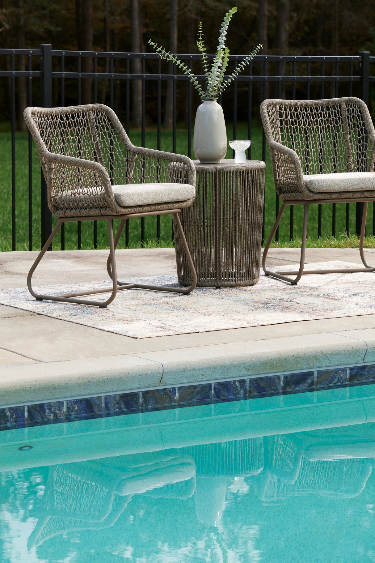 Majors Beach Beige Outdoor Table and 2 Chairs by ASHLEY FURNITURE at Eve Furniture