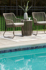 Majors Beach Beige Outdoor Table and 2 Chairs by ASHLEY FURNITURE at Eve Furniture