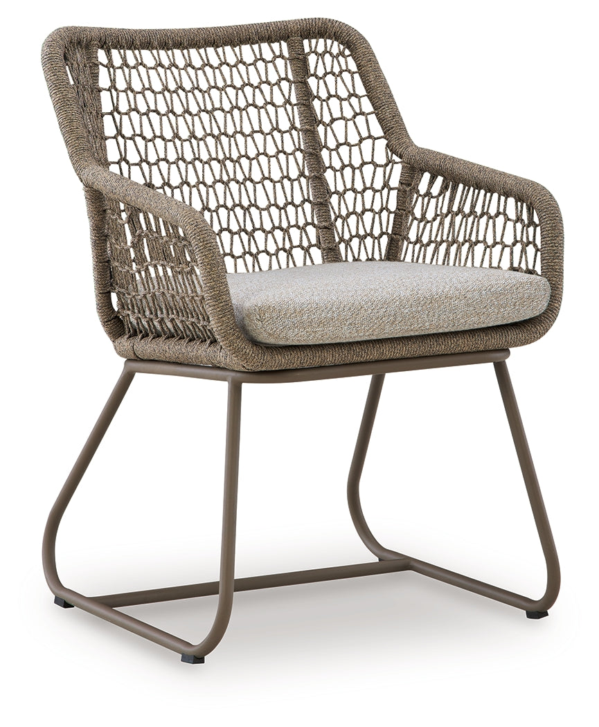 Majors Beach Beige Outdoor Table and 2 Chairs by ASHLEY FURNITURE at Eve Furniture
