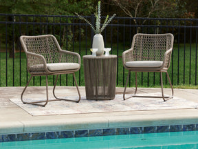 Majors Beach Beige Outdoor Table and 2 Chairs by ASHLEY FURNITURE at Eve Furniture