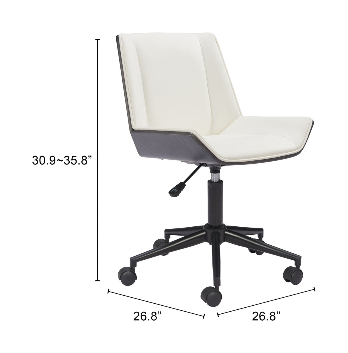 Maker White Office Chair by Zuomod at Eve Furniture