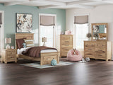 Makidern Tan Footboard Storage Youth Panel Bedroom Set with 2 Footboard Drawers by Ashley at Eve Furniture