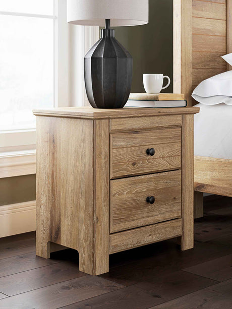 Makidern Tan Footboard Storage Youth Panel Bedroom Set with 2 Footboard Drawers by Ashley at Eve Furniture