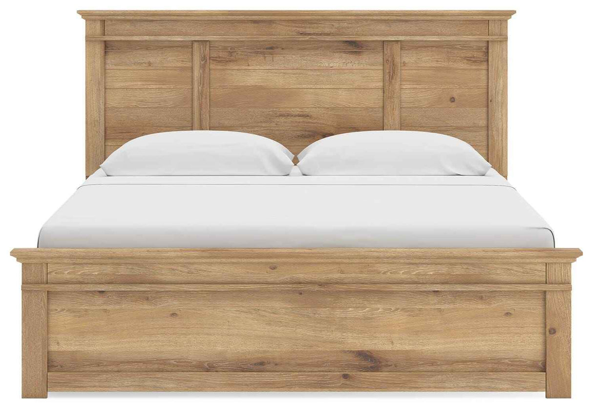 Makidern Tan King Panel Storage Bed by Ashley at Eve Furniture