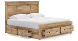 Makidern Tan King Panel Storage Bed by Ashley at Eve Furniture