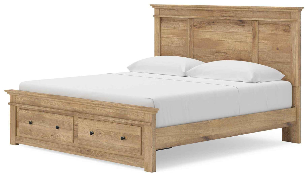 Makidern Tan King Panel Storage Bed by Ashley at Eve Furniture