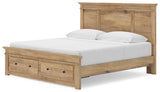 Makidern Tan King Panel Storage Bed by Ashley at Eve Furniture