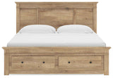 Makidern Tan King Panel Storage Bed by Ashley at Eve Furniture