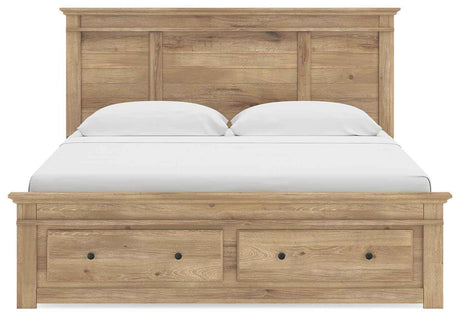 Makidern Tan King Panel Storage Bed by Ashley at Eve Furniture