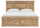 Makidern Tan King Panel Storage Bed by Ashley at Eve Furniture