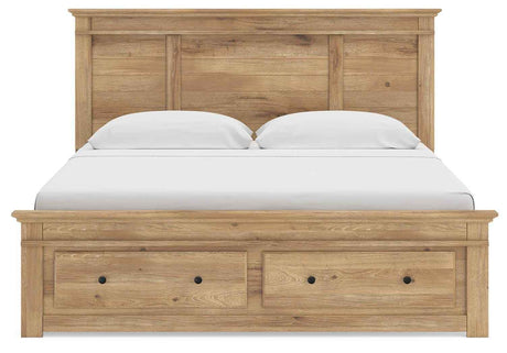 Makidern Tan King Panel Storage Bed by Ashley at Eve Furniture