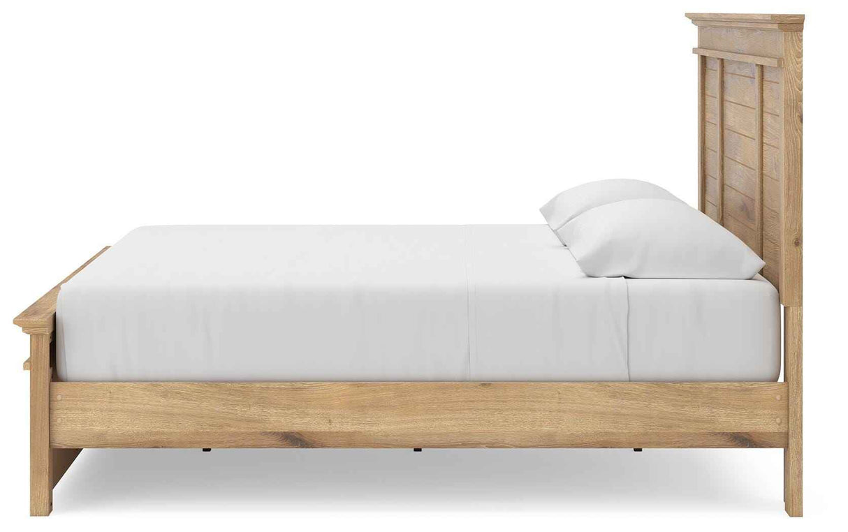 Makidern Tan King Panel Storage Bed by Ashley at Eve Furniture