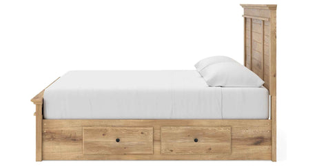 Makidern Tan King Panel Storage Bed by Ashley at Eve Furniture