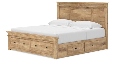 Makidern Tan King Panel Storage Bed by Ashley at Eve Furniture