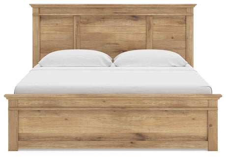 Makidern Tan King Panel Storage Bed by Ashley at Eve Furniture