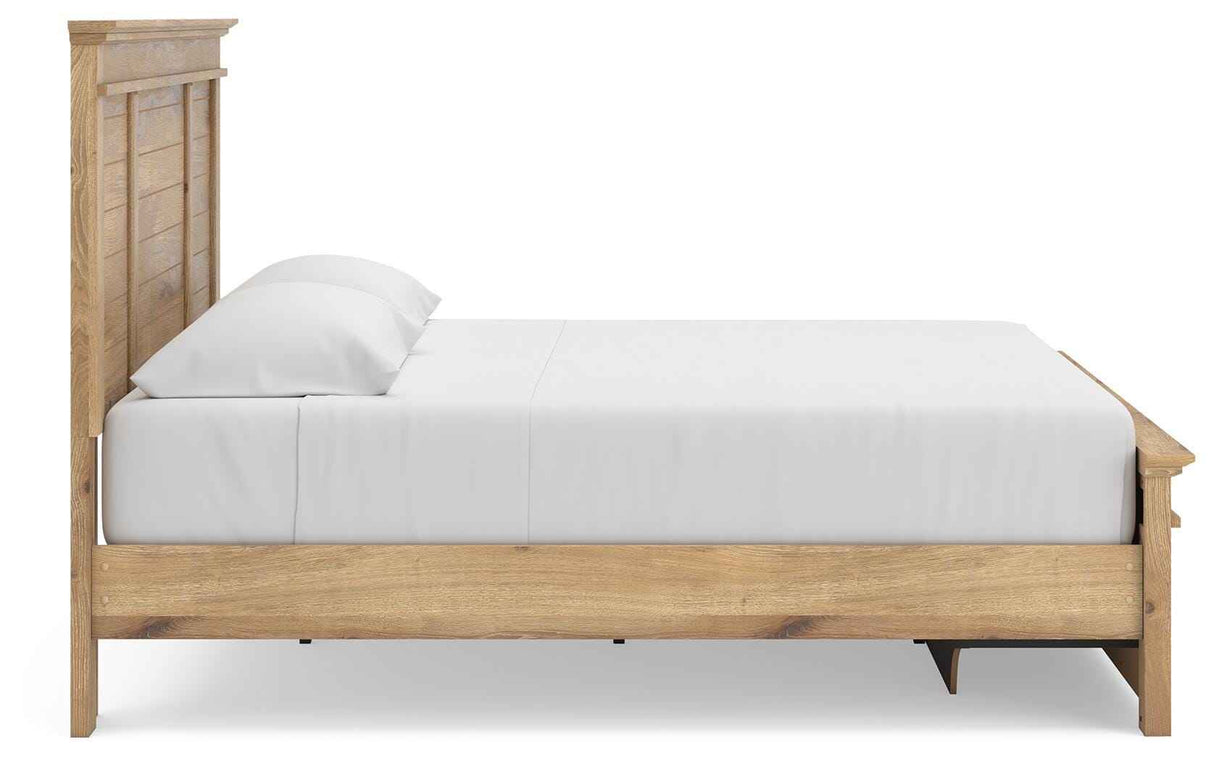 Makidern Tan King Panel Storage Bed by Ashley at Eve Furniture