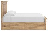 Makidern Tan King Panel Storage Bed by Ashley at Eve Furniture