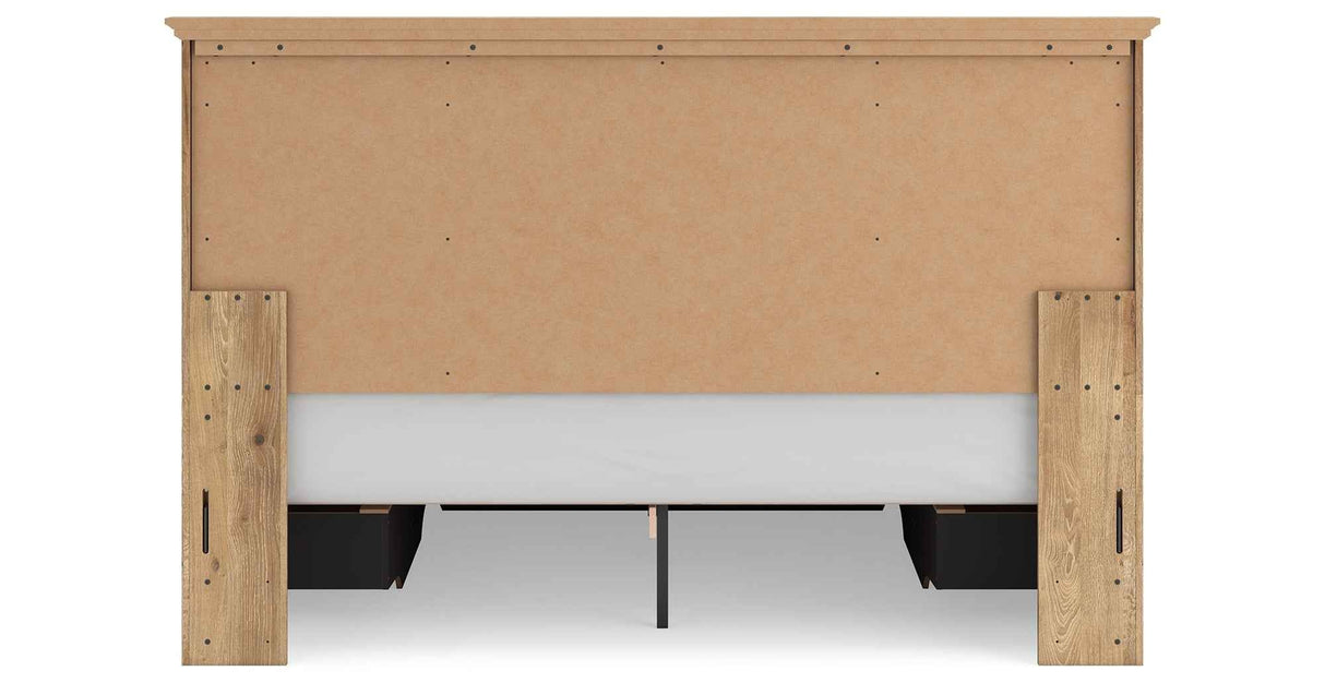 Makidern Tan King Panel Storage Bed by Ashley at Eve Furniture