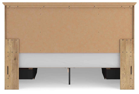 Makidern Tan King Panel Storage Bed by Ashley at Eve Furniture