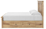 Makidern Tan King Panel Storage Bed by Ashley at Eve Furniture