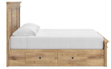 Makidern Tan King Panel Storage Bed by Ashley at Eve Furniture