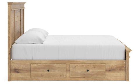 Makidern Tan King Panel Storage Bed by Ashley at Eve Furniture