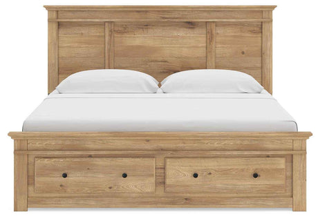 Makidern Tan King Panel Storage Bed by Ashley at Eve Furniture