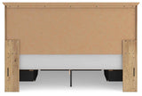 Makidern Tan King Panel Storage Bed by Ashley at Eve Furniture