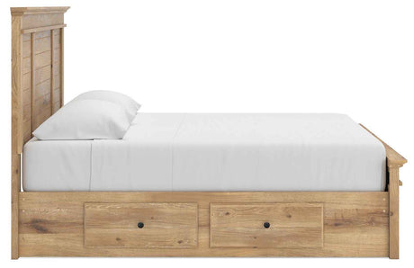 Makidern Tan King Panel Storage Bed by Ashley at Eve Furniture