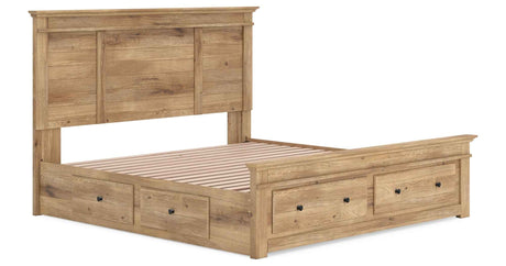 Makidern Tan King Panel Storage Bed by Ashley at Eve Furniture
