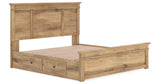 Makidern Tan King Panel Storage Bed by Ashley at Eve Furniture