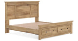 Makidern Tan King Panel Storage Bed by Ashley at Eve Furniture