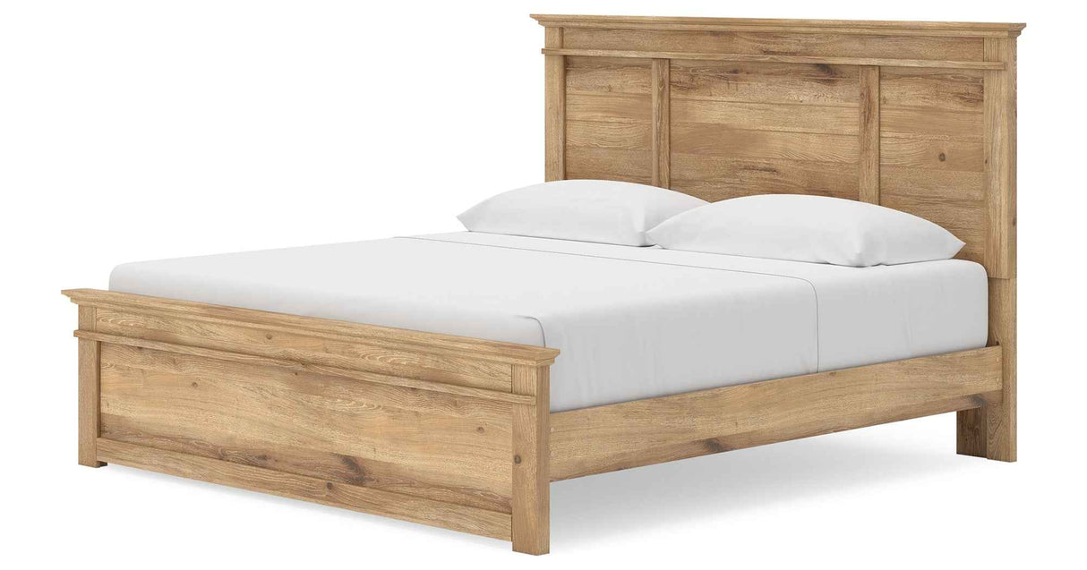Makidern Tan King Panel Storage Bed by Ashley at Eve Furniture