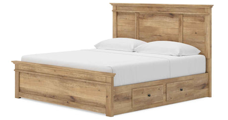 Makidern Tan King Panel Storage Bed by Ashley at Eve Furniture