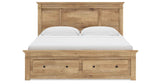 Makidern Tan King Panel Storage Bed by Ashley at Eve Furniture