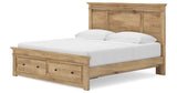 Makidern Tan King Panel Storage Bed by Ashley at Eve Furniture
