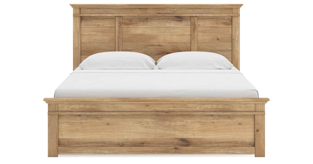 Makidern Tan King Panel Storage Bed by Ashley at Eve Furniture