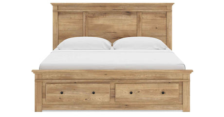 Makidern Tan King Panel Storage Bed by Ashley at Eve Furniture