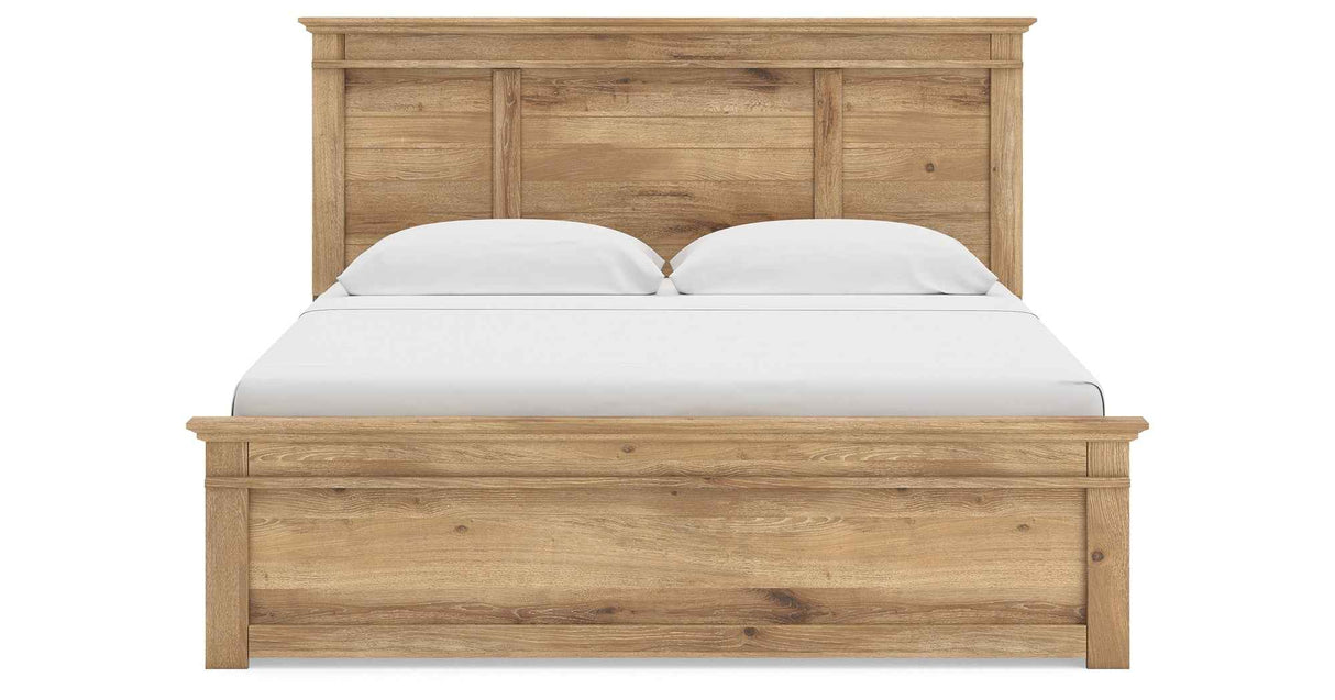 Makidern Tan King Panel Storage Bed by Ashley at Eve Furniture