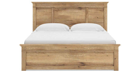 Makidern Tan King Panel Storage Bed by Ashley at Eve Furniture
